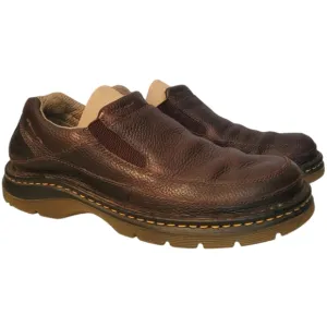 Dr Martens Orson Men's 10 Brown Leather Slip-On Loafers Shoes Slip Oil Resistant