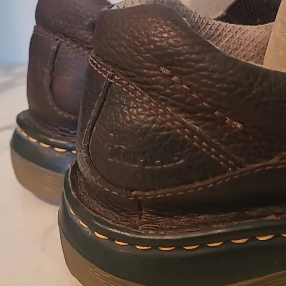 Dr Martens Orson Men's 10 Brown Leather Slip-On Loafers Shoes Slip Oil Resistant
