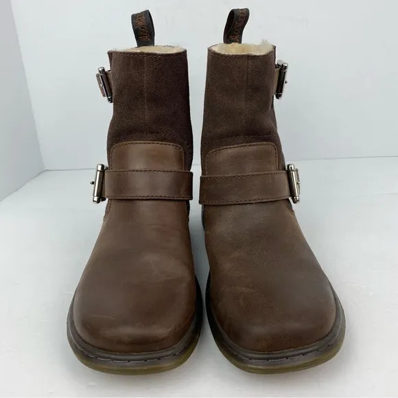 Dr. Martens size 8 Women’s Gayle FL Brown Leather Fur-Lined Boots
