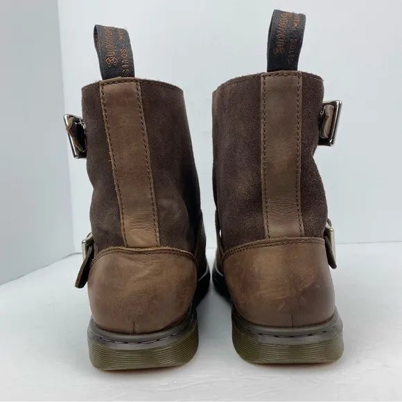 Dr. Martens size 8 Women’s Gayle FL Brown Leather Fur-Lined Boots