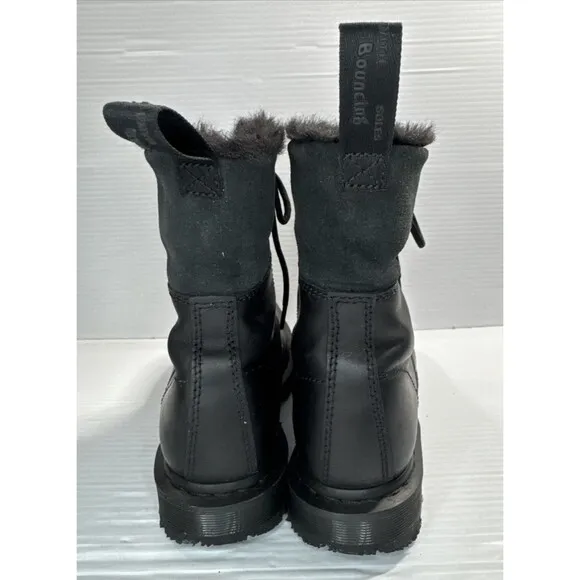 Dr Martens Women's 1460 Kolbert Leather Faux Fur Lined Wintergrip Boot Black 8