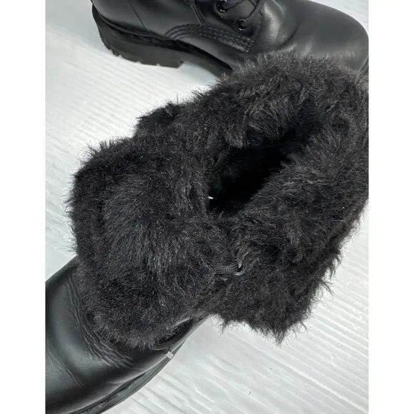 Dr Martens Women's 1460 Kolbert Leather Faux Fur Lined Wintergrip Boot Black 8