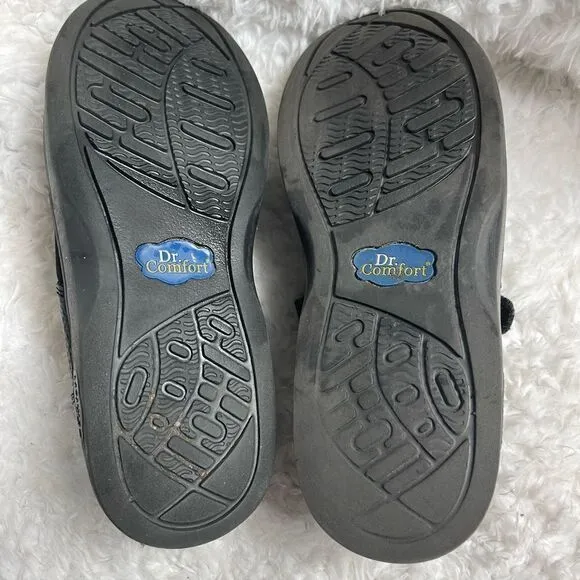Dr comfort Merry Jane leather &amp; stretchy fabric Mary Jane Flats SZ10W