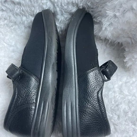 Dr comfort Merry Jane leather &amp; stretchy fabric Mary Jane Flats SZ10W