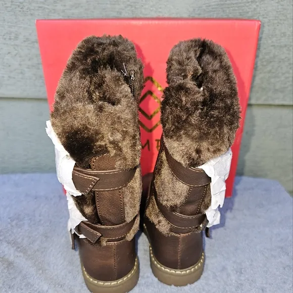 Dream Pairs Korel-7 Brown Faux Fur Lined Winter Boots Toddler Size 8