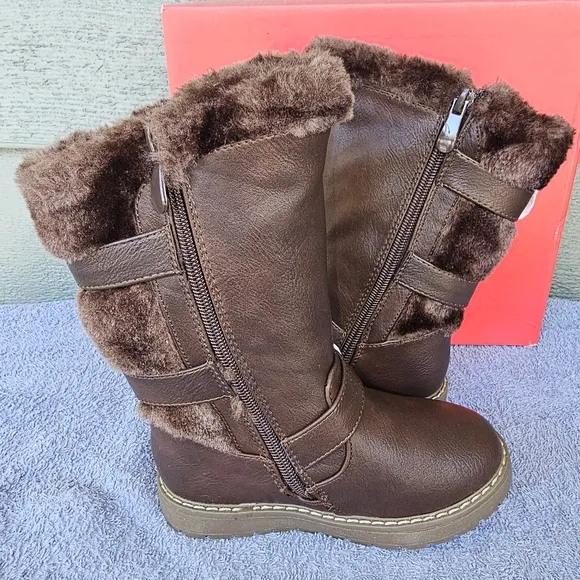 Dream Pairs Korel-7 Brown Faux Fur Lined Winter Boots Toddler Size 8