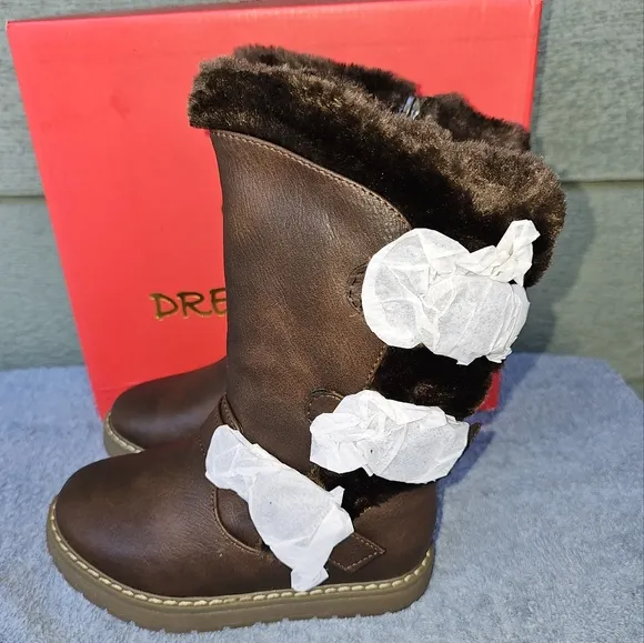 Dream Pairs Korel-7 Brown Faux Fur Lined Winter Boots Toddler Size 8