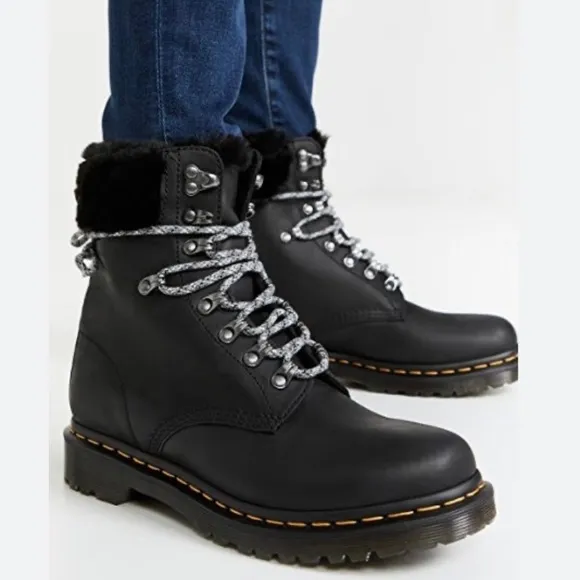 Dr.Martens 1460 SERENA COLLAR FAUX FUR LINED ANKLE BOOTS