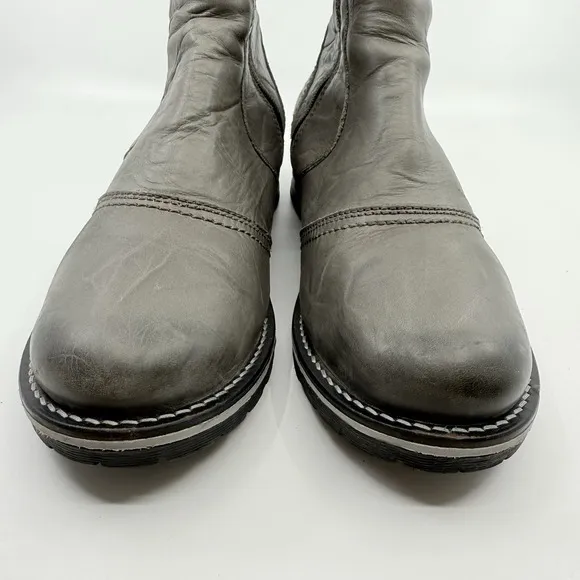 Dromedaris Leather Ankle Boots Kassia Slate Women 41 10.5-11 Comfort Fur Lined