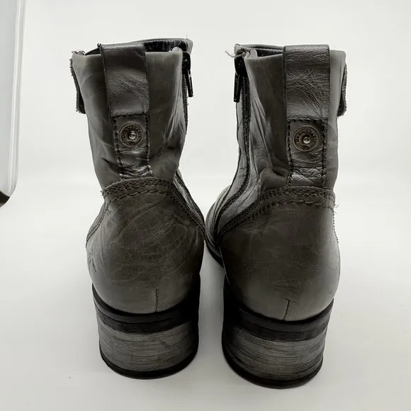 Dromedaris Leather Ankle Boots Kassia Slate Women 41 10.5-11 Comfort Fur Lined