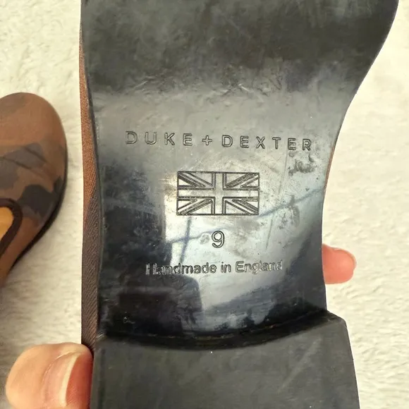 Duke Dexter Camo Loafers Handmade in England Slip On Shoes Size 9
