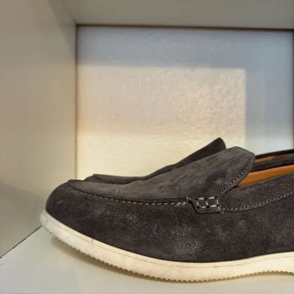 Duke   Dexter Mens Gray Suede Slip On Casual Minimalist Classic Loafers
