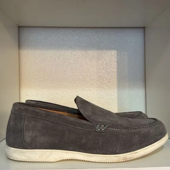 Duke   Dexter Mens Gray Suede Slip On Casual Minimalist Classic Loafers