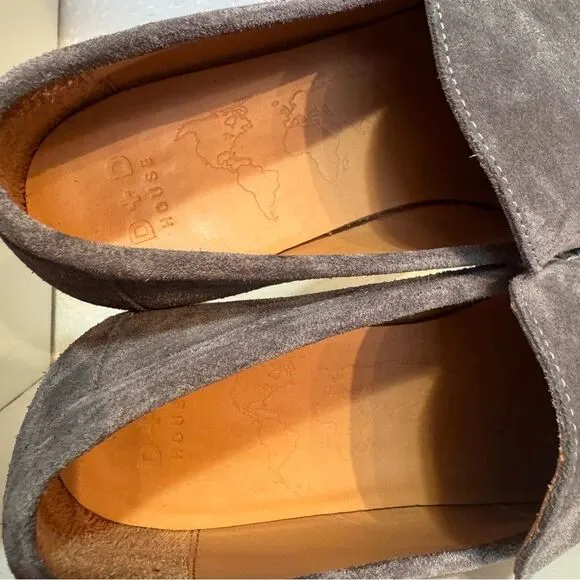 Duke   Dexter Mens Gray Suede Slip On Casual Minimalist Classic Loafers