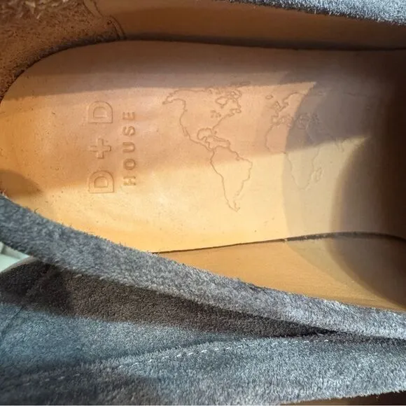 Duke   Dexter Mens Gray Suede Slip On Casual Minimalist Classic Loafers