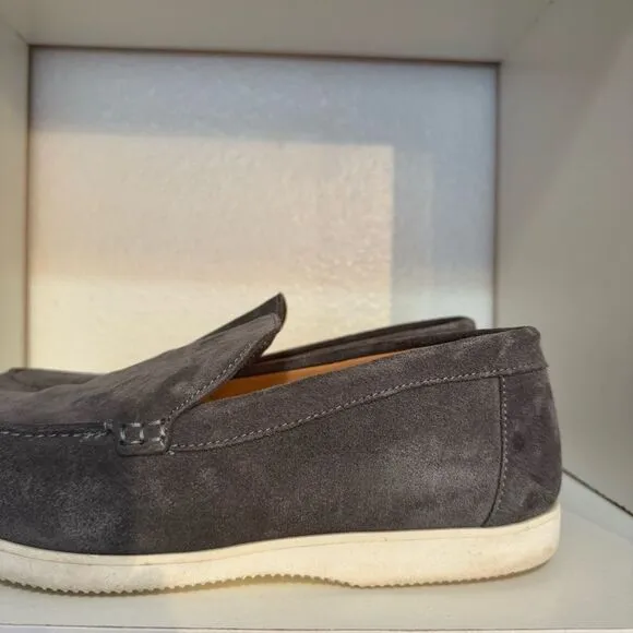 Duke   Dexter Mens Gray Suede Slip On Casual Minimalist Classic Loafers
