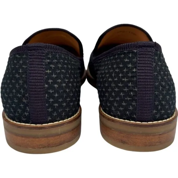 Duke   Dexter The Cross Navy Loafer Men's 10 Leather Dress Shoes Casual Slip On
