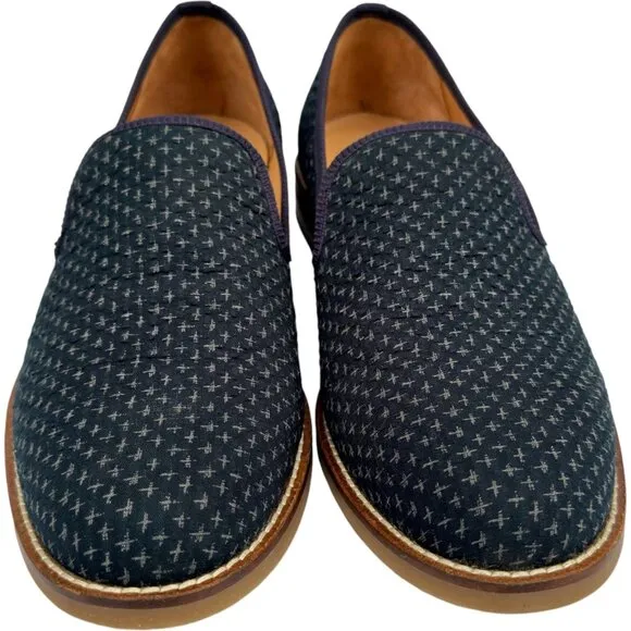Duke   Dexter The Cross Navy Loafer Men's 10 Leather Dress Shoes Casual Slip On