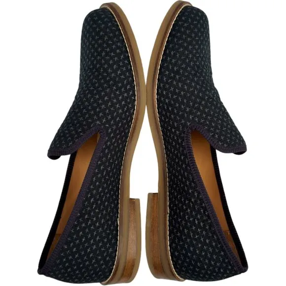 Duke   Dexter The Cross Navy Loafer Men's 10 Leather Dress Shoes Casual Slip On