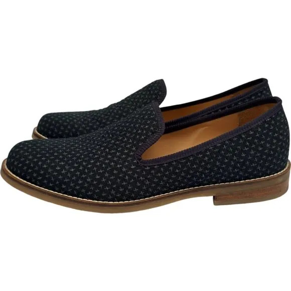 Duke   Dexter The Cross Navy Loafer Men's 10 Leather Dress Shoes Casual Slip On
