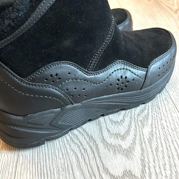 Earth Journey Verve Black Womens 7.5 Waterproof Leather &amp; Synthetic Upper Boot