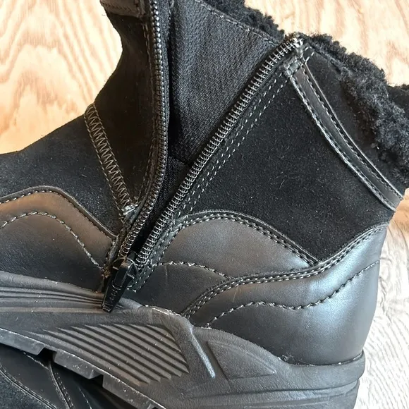 Earth Journey Verve Black Womens 7.5 Waterproof Leather &amp; Synthetic Upper Boot