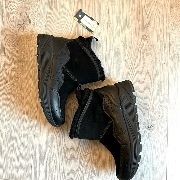 Earth Journey Verve Black Womens 7.5 Waterproof Leather &amp; Synthetic Upper Boot