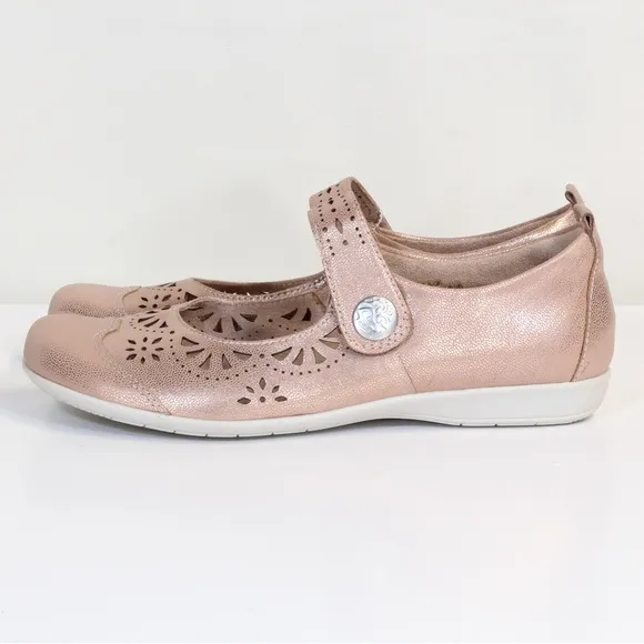 Earth Womens' Metallic Nude Shimmer Alder Adel Mary Jane Comfort Flats NWT