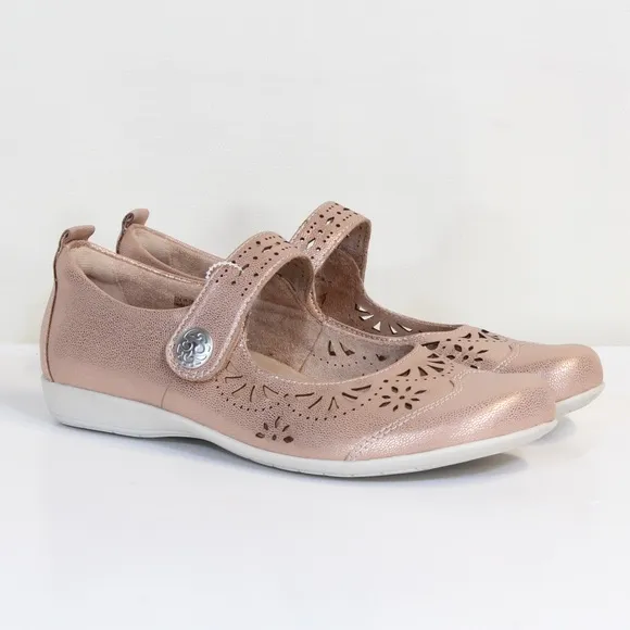 Earth Womens' Metallic Nude Shimmer Alder Adel Mary Jane Comfort Flats NWT