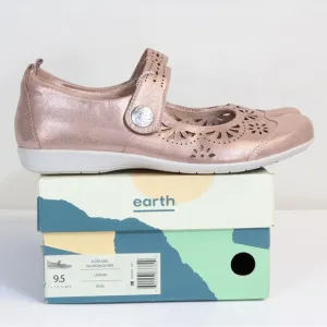 Earth Womens' Metallic Nude Shimmer Alder Adel Mary Jane Comfort Flats NWT