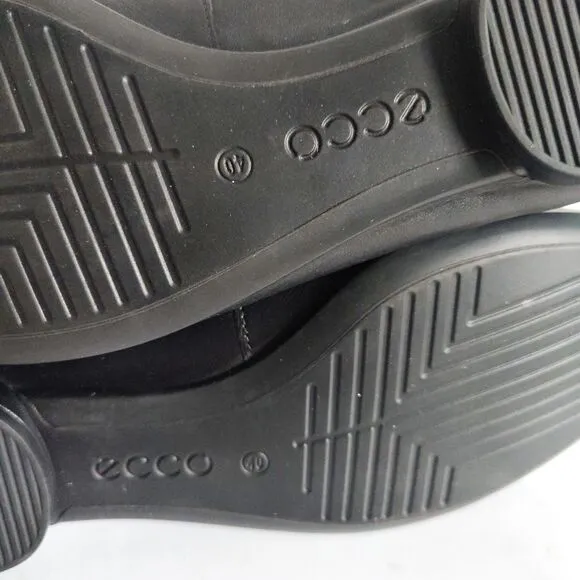 Ecco Anine Black Leather Ballerina Ballet Flats Size 9 Preppy Minimalist Comfort