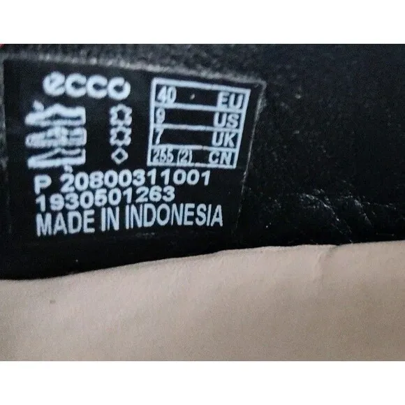 Ecco Anine Black Leather Ballerina Ballet Flats Size 9 Preppy Minimalist Comfort