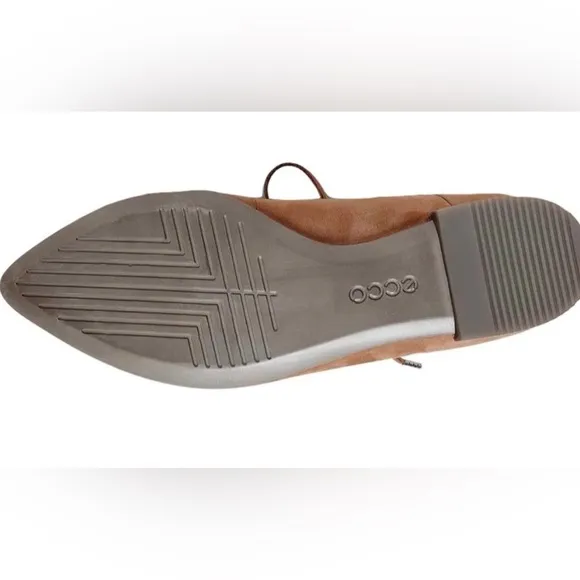 Ecco Ballerina Flats In Suede Leather - Camel/Tan Color - NIB