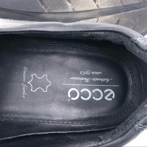 Ecco Black Leather Casual Slip on Loafers EUR 47