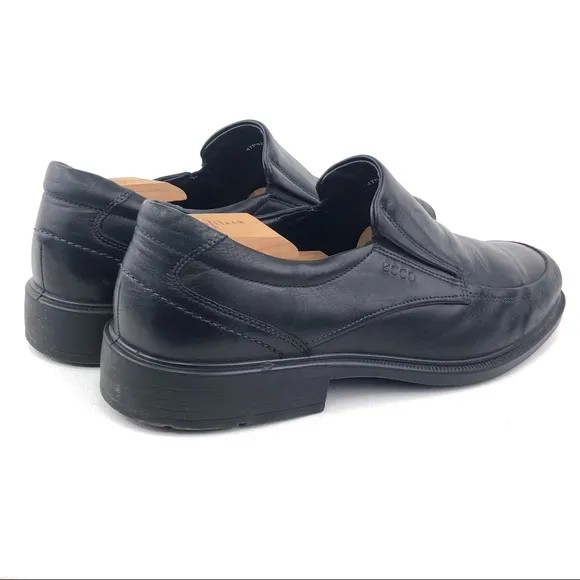 Ecco Black Leather Casual Slip on Loafers EUR 47