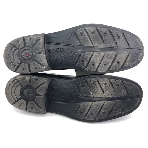 Ecco Black Leather Casual Slip on Loafers EUR 47