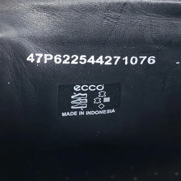 Ecco Black Leather Casual Slip on Loafers EUR 47
