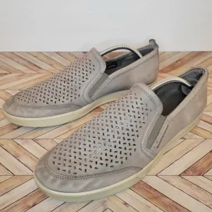 ECCO Collin 2.0 Perforated Nubuck Slip-on Loafer Sneakers Warm Grey Men's 12/46