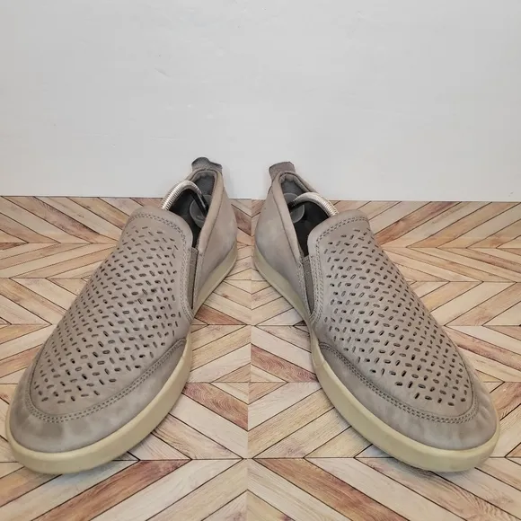 ECCO Collin 2.0 Perforated Nubuck Slip-on Loafer Sneakers Warm Grey Men's 12/46