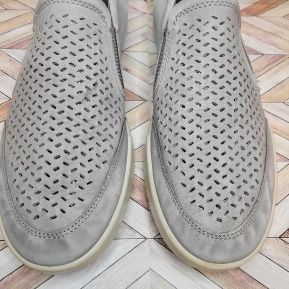 ECCO Collin 2.0 Perforated Nubuck Slip-on Loafer Sneakers Warm Grey Men's 12/46