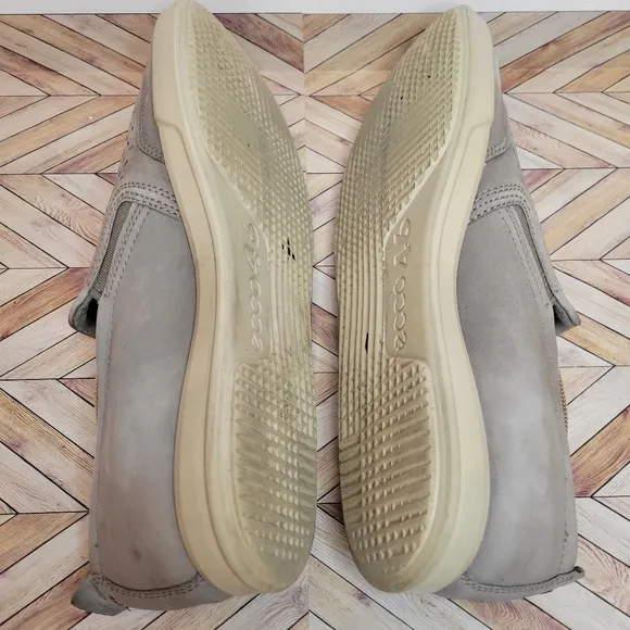 ECCO Collin 2.0 Perforated Nubuck Slip-on Loafer Sneakers Warm Grey Men's 12/46