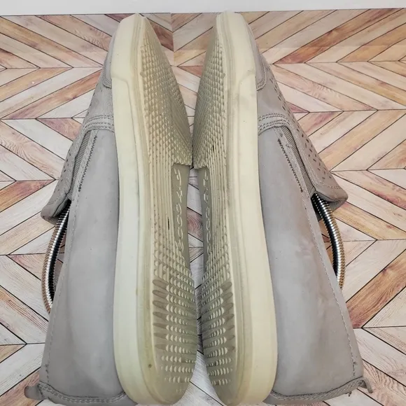 ECCO Collin 2.0 Perforated Nubuck Slip-on Loafer Sneakers Warm Grey Men's 12/46