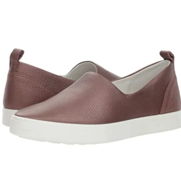 Ecco Gillian slip on leather sneakers.