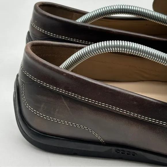 ECCO Men's Classic Moc 2.0 Slip on Driving Style Loafer Brown Leather Sz 44