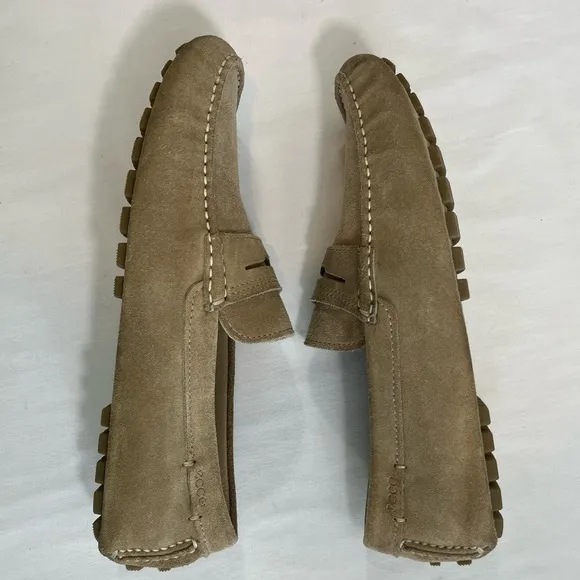 ECCO Men’s Moc Penny Loafers Tan Suede Mens 7-7.5 / EU 41
