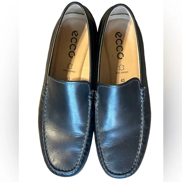 Ecco Moccasins Men's Black Leather Moc 2.0 Loafers Size-43EUR/10US NWOT