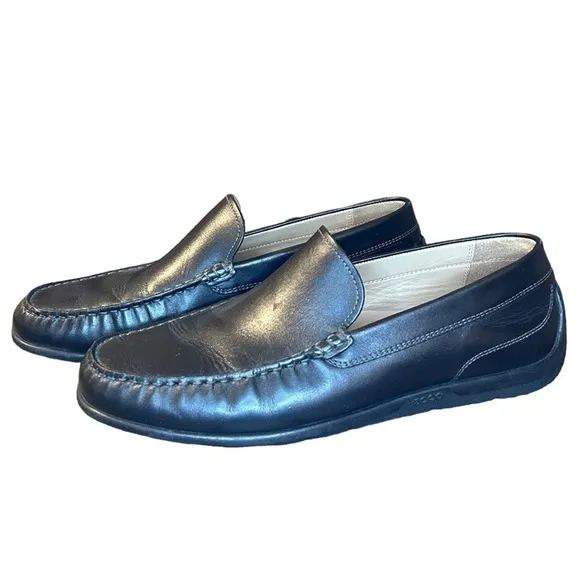 Ecco Moccasins Men's Black Leather Moc 2.0 Loafers Size-43EUR/10US NWOT