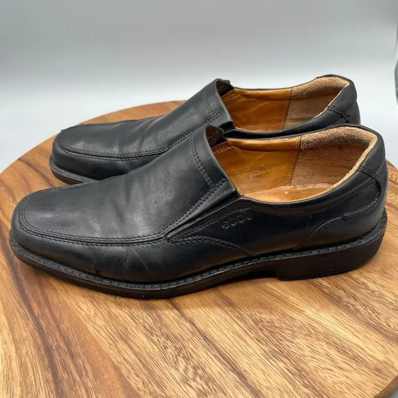 ECCO Seattle Slip On Loafers Black Leather EU 45 US 11 Extra Width