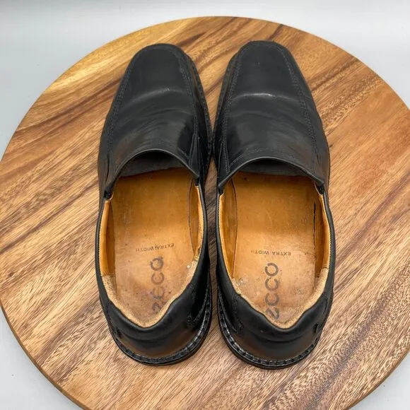 ECCO Seattle Slip On Loafers Black Leather EU 45 US 11 Extra Width