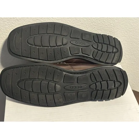 ECCO Shoes Mens 44 Classic Moc 2.0 Driving Loafers Brown Leather Slip On Casual
